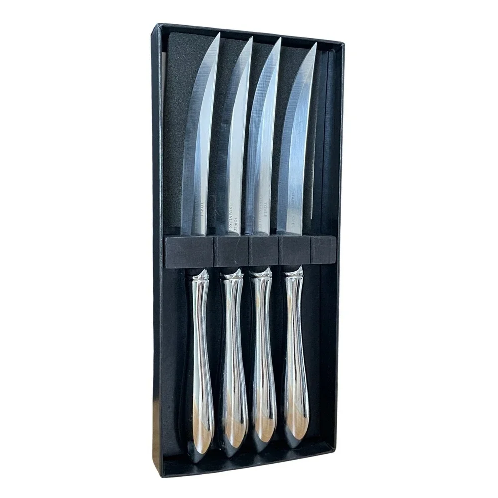 Towle George Washington Stainless Steel Steak Knife Set of 4 Pistol Grip Classic